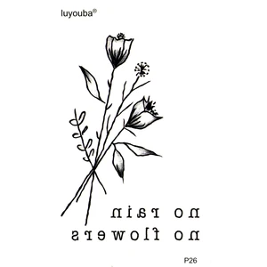 Нет дождя, нет цветов, поддельные татуировки, тату, боди-арт, водонепроницаемые Временные татуировки, временные тату наклейки, тату