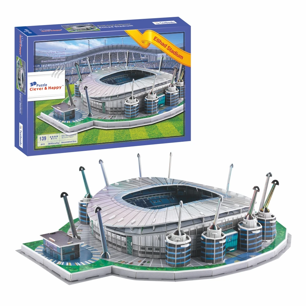 

Clever&Happy 3d puzzle puzzle Etihad Stadium learning toy City of Manchester Stadium adult drawings handmade model fans souvenir