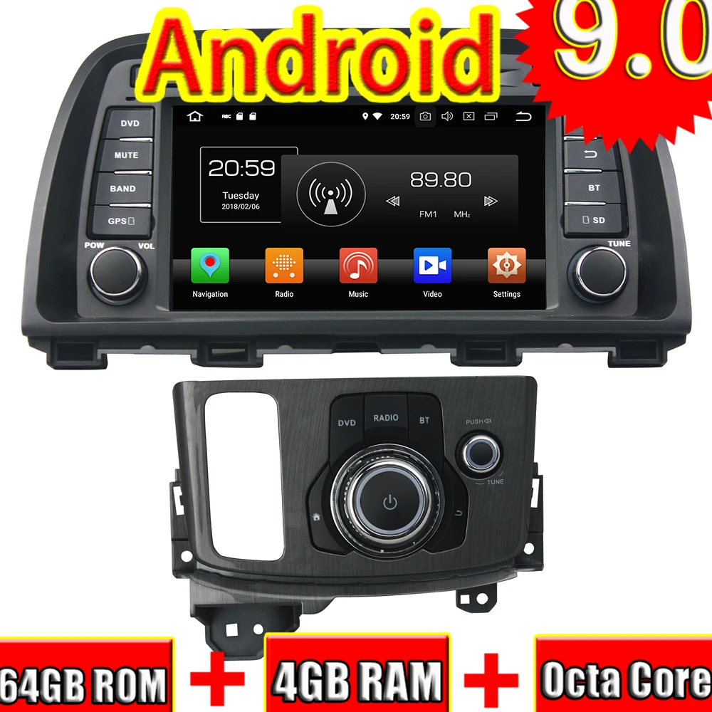 Topnavi Android 9 0 автомобильный головный блок DVD видео плеер для Mazda CX 5 2013 2014 аудио Радио