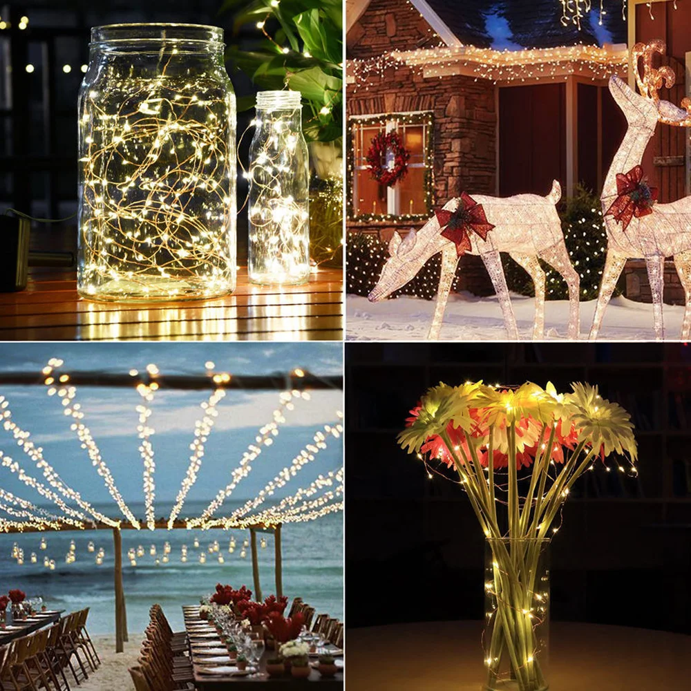 Plastic Hanging String Lights LED Bulb Fairy Copper Wire Strip Xmas Party Home Decoration | Glow Supplies