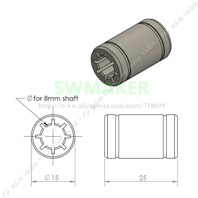 7pcs полимерные SC8UU & Кронштейн 8 мм линейный рельс двойной Drylin RJ4JP 01 08 для Anet/Tronxy/Reprap