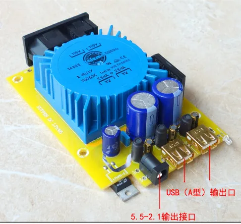 

TALEMA / BingZi transformer 5V USB 15W DC port dual output linear power supply DC voltage regulator CAS XMOS CM6631 TE8802L