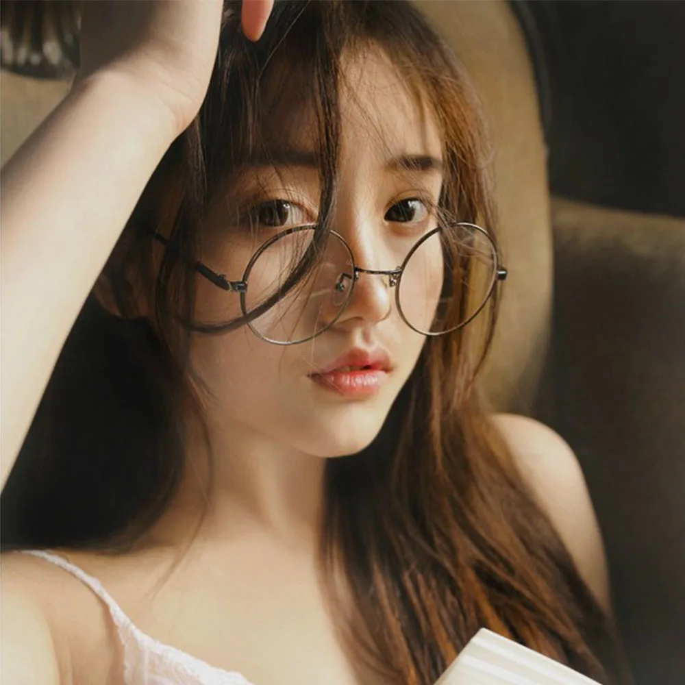 Korean Vintage Glasses Clear Elegant Retro Round Sunglasses Women Sexy Sun Female Metal Optical Frame Men Shades | Аксессуары для