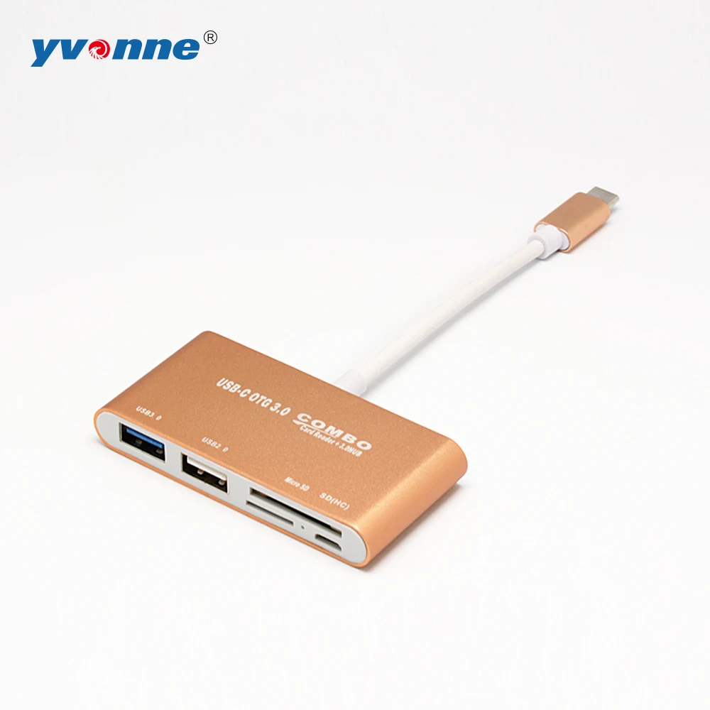 Yvonne Type c OTG 3 0 концентратор картридер USB 1 TYPE C USB3.0HUB + SD/TF для Mini SDHC SD TF MicroSD MINISD|USB-хабы|