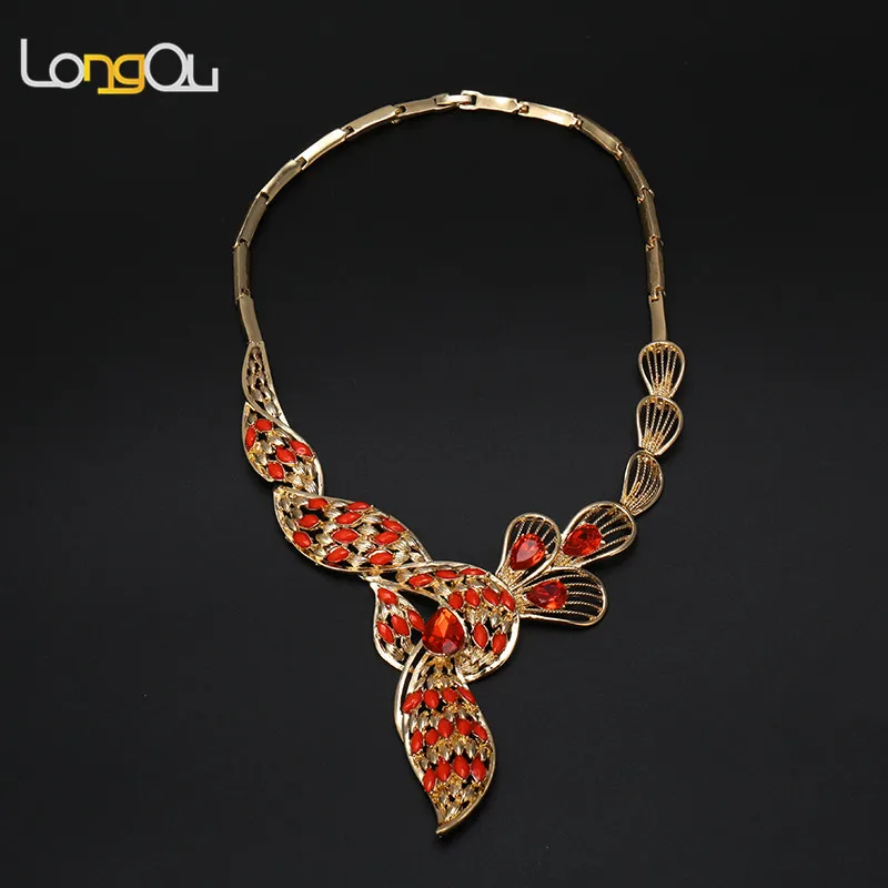 Hot Sales Nigerian Wedding African Beads Jewelry Sets Dubai Gold-color Costume Romantic Long Design | Украшения и аксессуары