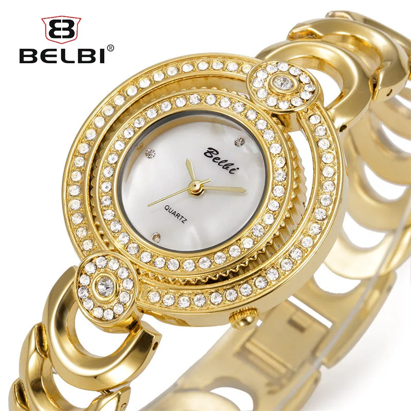 Роскошные бриллиантовые женские часы брендовые водонепроницаемые кварцевые