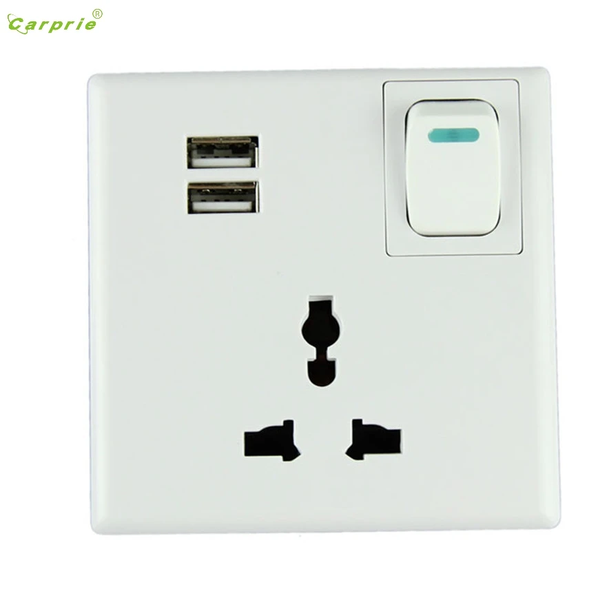 CARPRIE домашняя настенная пластина безопасная розетка AC + USB Выпускной канал разъем