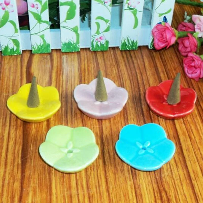 1 шт. керамические мини-благовония в форме цветка сливы успокаивающие