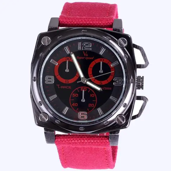 Square fabric men watch sport brand noctilucent designer Japan movement quartz factory price free shipping wholesale | Наручные часы