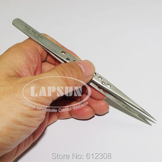 3pc/Lot Non-magnetic Steel Nonskid Hole Tweezer Flat Straight Curved Reversed Forceps Hobby Craft Gluing Jewelry | Инструменты