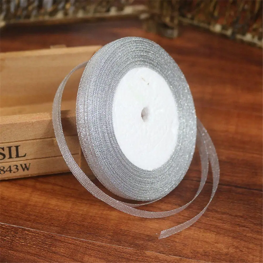 Распродажа 25 ярдов Рождественская декоративная шелковая лента ручной работы 6 мм