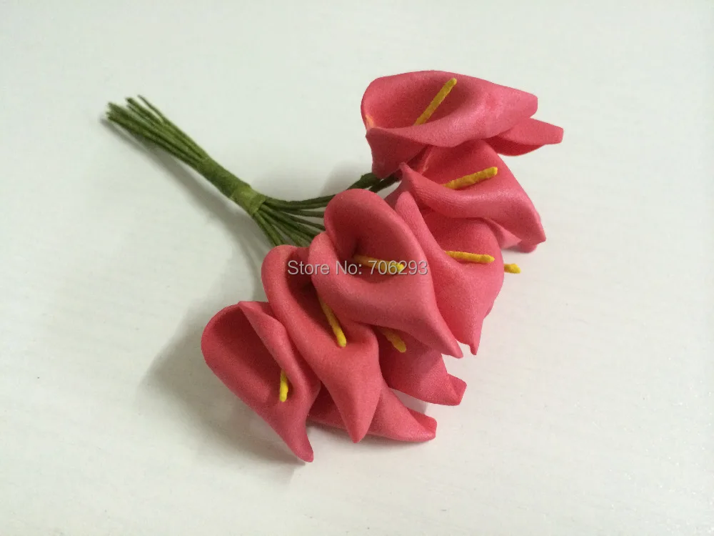 2014 NEW2.5CMX144PCS/ bag 7different colours Mulberry Calla Lily Paper Flower Bouquet/Scrapbooking simulation flowers PE | Дом и сад