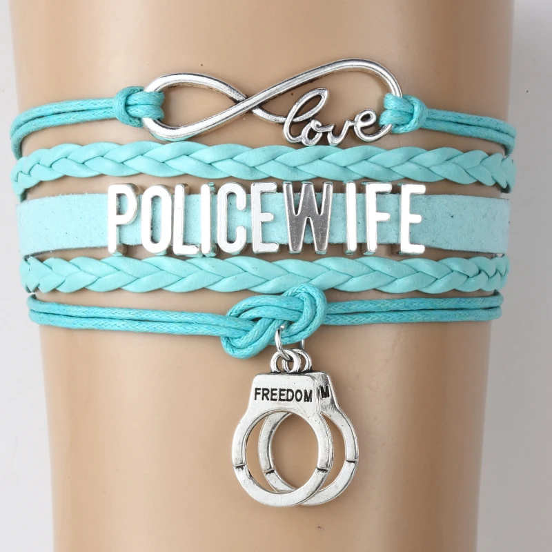 10 шт./лот браслет Бесконечность любовь полиция жена Шарм наручники плетеные