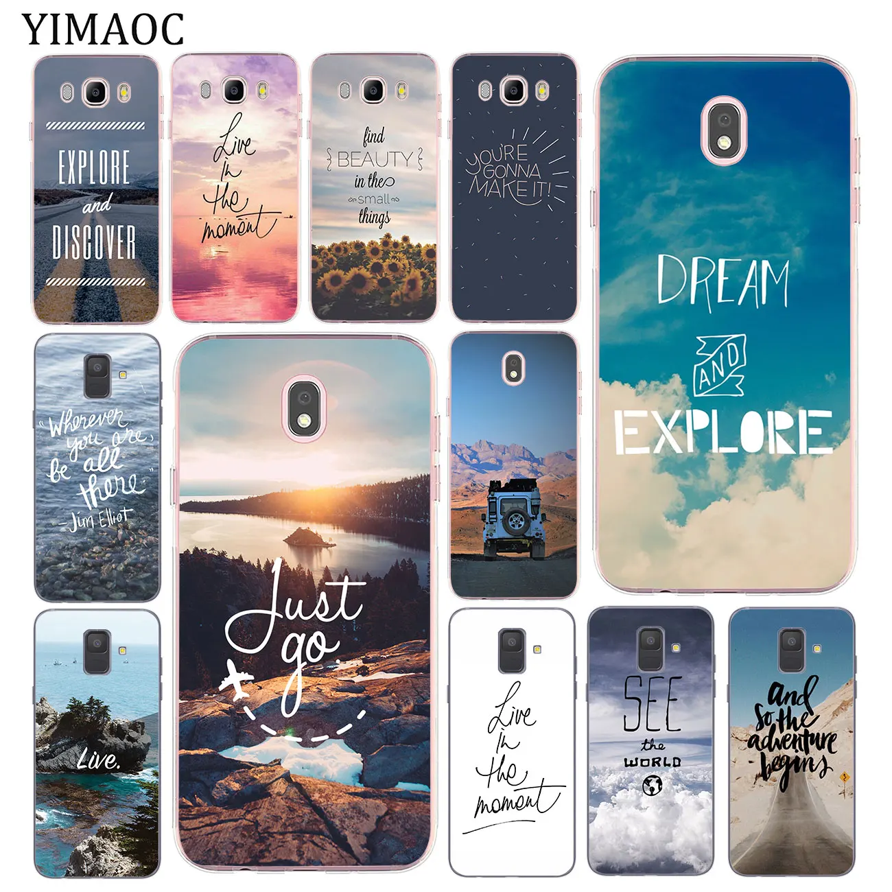 Мягкий чехол Scenary Travel Breathe On The Way для Samsung Galaxy J8 J3 J4 J5 J6 J7 Duo 2017 A2 Core A5 2016 A9 A8 A7 A6 Plus