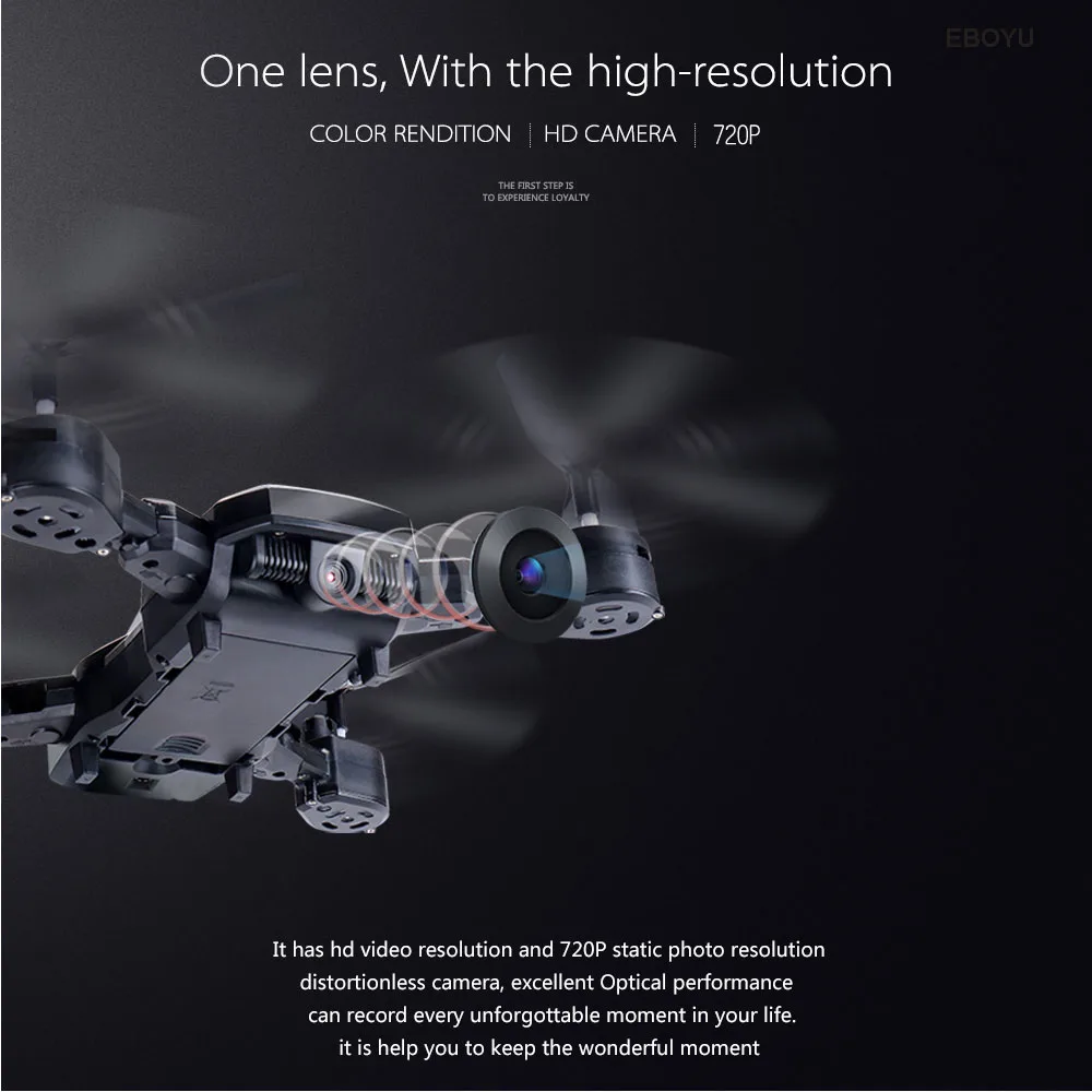 Дрон EBOYU LF609 2,4 Ghz 4CH Fold 2.0MP/0.3MP WiFi FPV RC Дрон удерживающий высоту Безголовый режим один ключ возврат RC Квадрокоптер RTF