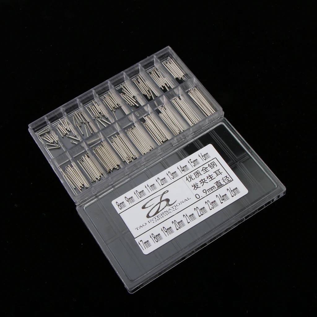 180pcs Professional Stainless Steel Watch Band Link Cotter Pins Assortment 8mm-25mm