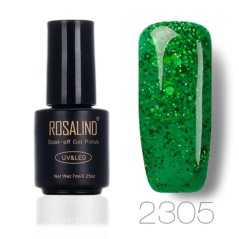 Гель ROSALIND 1 S с зеленым бриллиантом 7 мл; Гель-лак для ногтей лак Led UV Soak Off Полупостоянный лак для ногтей - Цвет: 2305