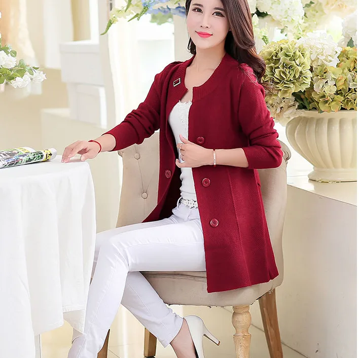 2017 New Knitted Long Cardigan Women Crochet Sweater Tunics Long-Sleeve Casual Woman Sweaters Knitwear Top Lady M~3XXXL |