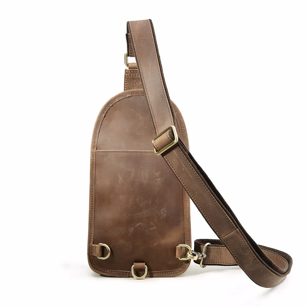 Винтажный кожаный рюкзак Tiding мужской кошелек на плечо классная слинг-сумка грудь