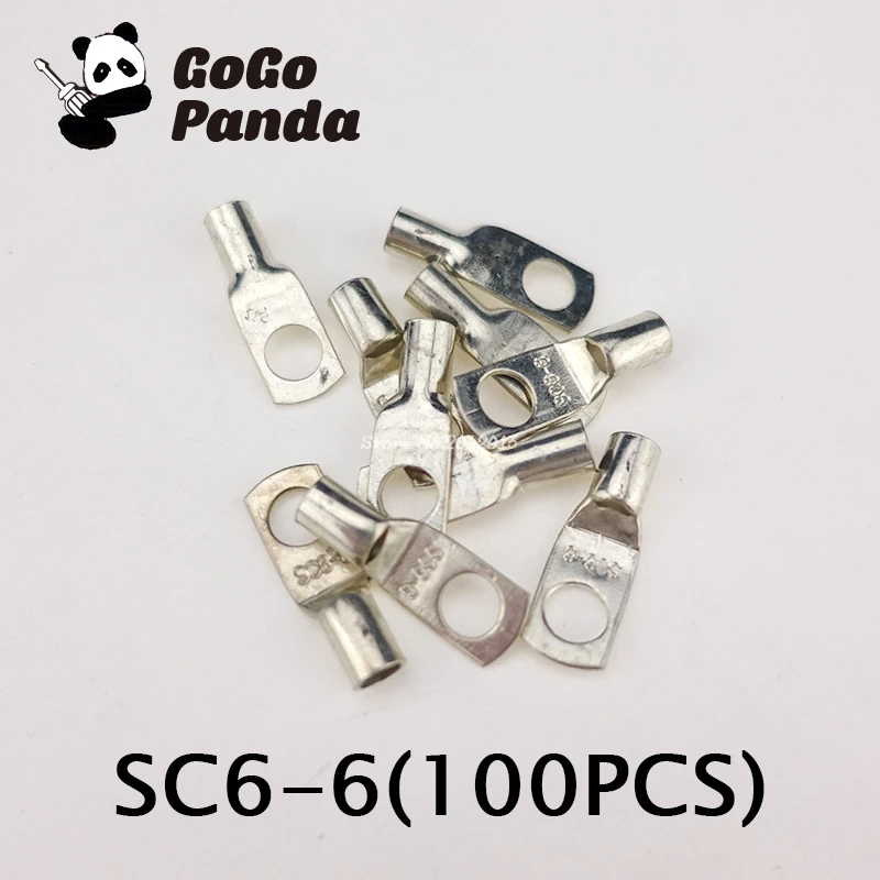 Бесплатная доставка 100 шт. медный провод концевые наконечники как SC6/SC10/SC16/SC25 6 мм/8