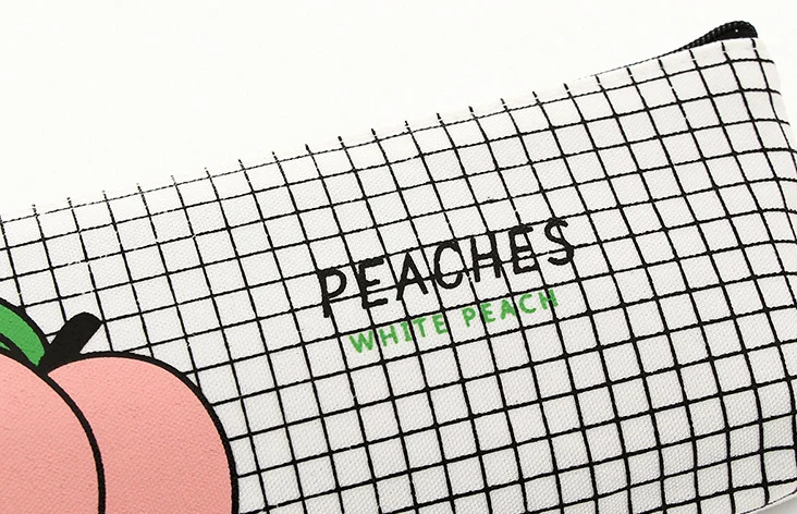 Милые персики Холщовый пенал Канцелярский ящик для хранения органайзер чехол