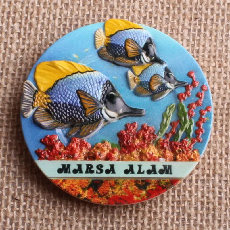 

1Pcs Cute Red Sea fish series 3D Resin Fridge Magnets Tourist Souvenirs Refrigerator Magnetic Stickers Home Decortion