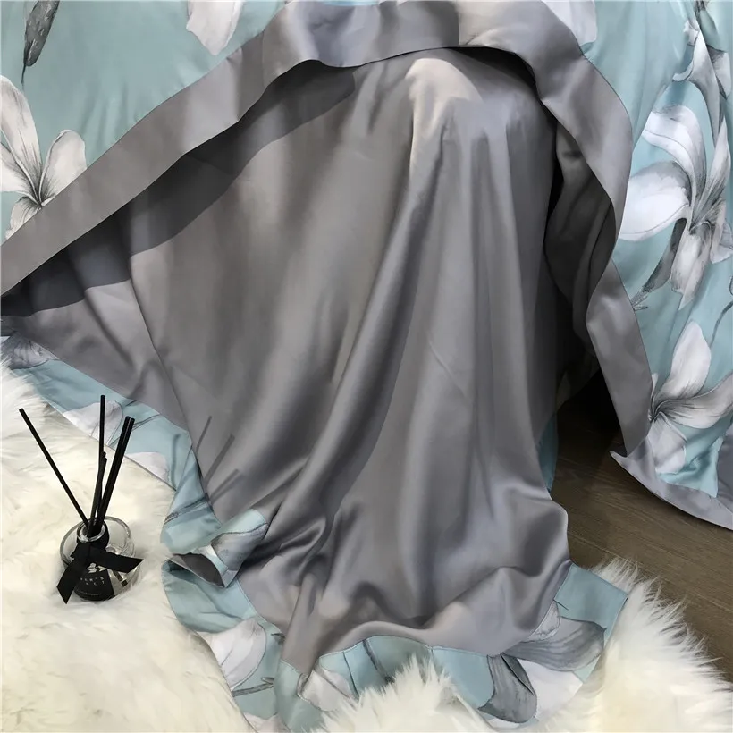 Ropa de cama Tencel Silk, 4 шт., набор постельного белья KING QUEEN, роскошный пододеяльник, простыня, постельное белье dekbedovertrek