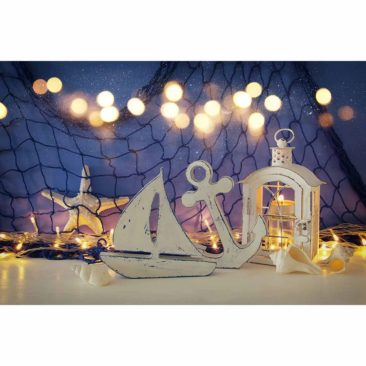 Allenjoy фон для фотосъемки Волшебный фонарь со свечами и деревянной лодкой