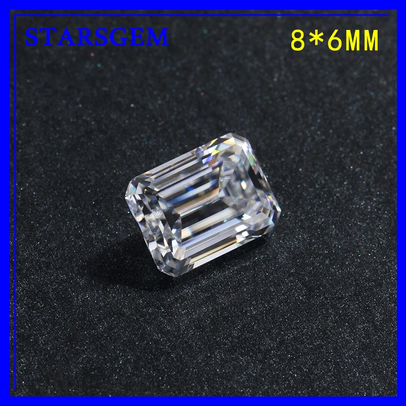 Камень с изумрудной огранкой 8 х6 мм 1 5 карат|stones for jewelry|stones jewelry makingmoissanite loose |