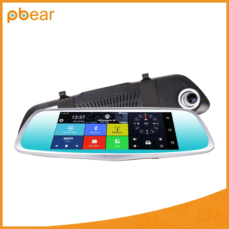 Pbear 7.0 дюймов Двойная Линза Bluetooth Сенсорный экран Автомобильный видеорегистратор