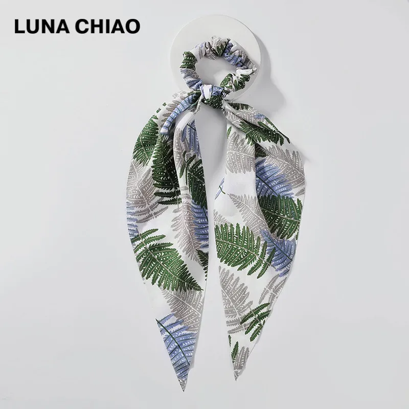 LUNA CHIAO, модные аксессуары для волос для женщин, змеиная кожа, Леопардовый принт, банданы, шарф, конский хвост, резинка для волос - Цвет: 32