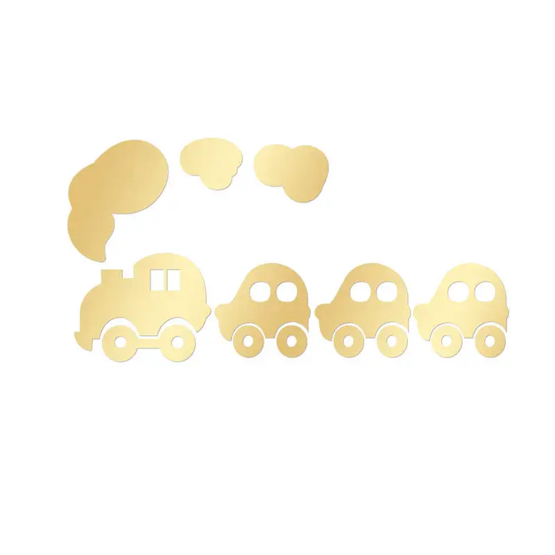 3D зеркала наклейки на стену поезд Наклейка художественная Съемная комната