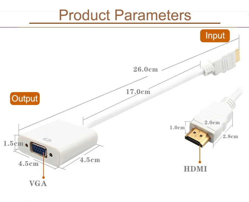 1080P HDMI папа к VGA Женский видео кабель адаптер шнура конвертера для ПК DVD HDTV |