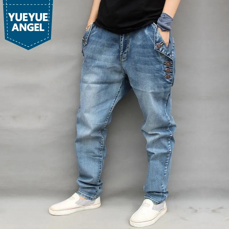 

Fleece Lining Jeans Men Loose Fit Winter Plus Size 7XL Stretch Denim Trousers Thick Warm Harem Pants Casual Washed Biker Trouser