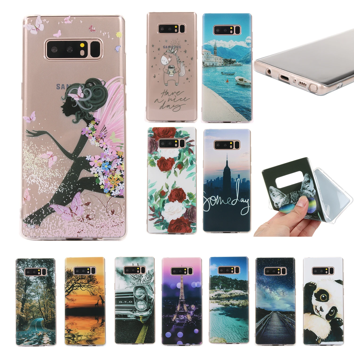 Для Samsung Galaxy Note 8 Note8 кремния задняя крышка узор Fundas роспись Дизайн Мягкий ТПУ В