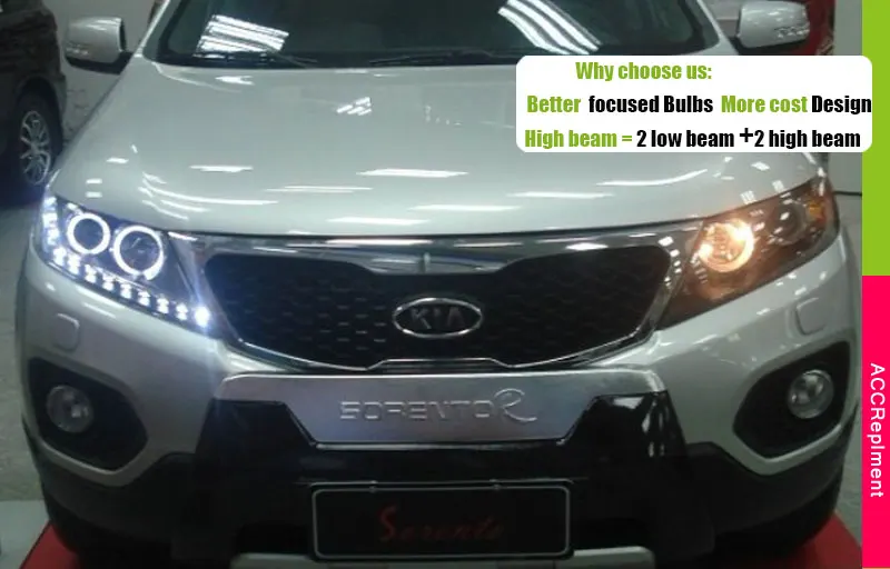 Автомобильный Стайлинг для Kia Sorento фары 2011-2013 Sorento светодиодный головной фонарь Ангел глаз фары би ксенон передние аксессуары ближнего света