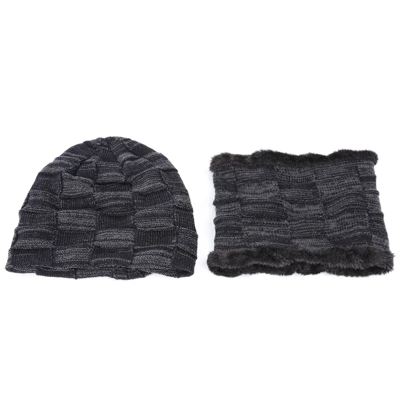 Winter Men's Knitted Cotton Warm and Comfortable New Fashion Women's Universal Ski Mask Hat Scarf Skull Cap for Men Beanies bone