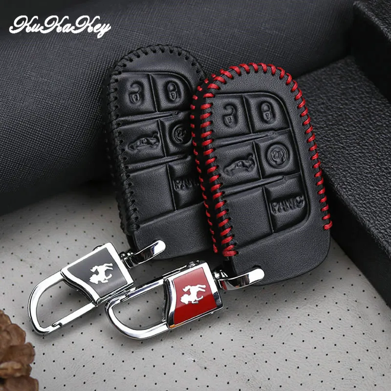 Kukakey для Jeep Wrangler Патриот Grand Cherokee Compass 2017 2018 Кожаный Автомобильный ключница чехол