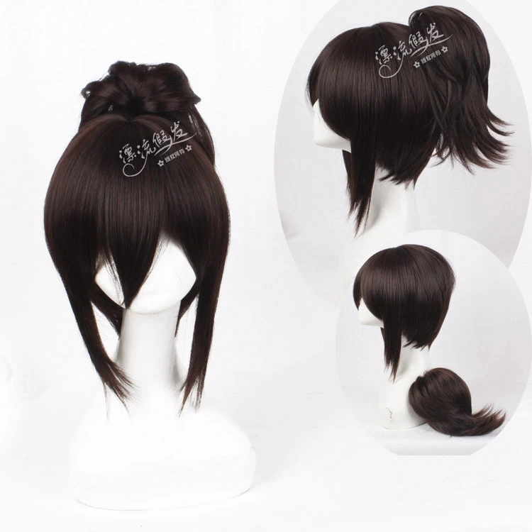 

Attack on Titan Sasha Hans Short Straight Cosplay Wigs for Women Universal Fake Hair Wig with Claw Clip Ponytail for Party Gift