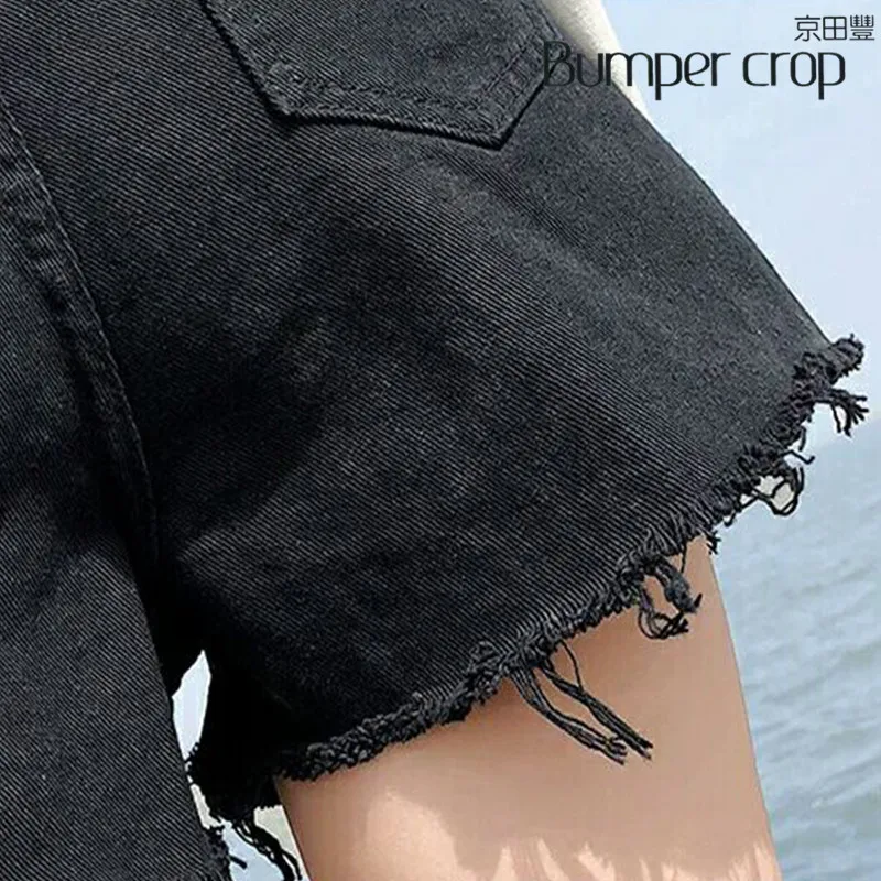 Bumpercrop шорты с высокой талией для женщин джинсовые летние горячие уличные Стиль