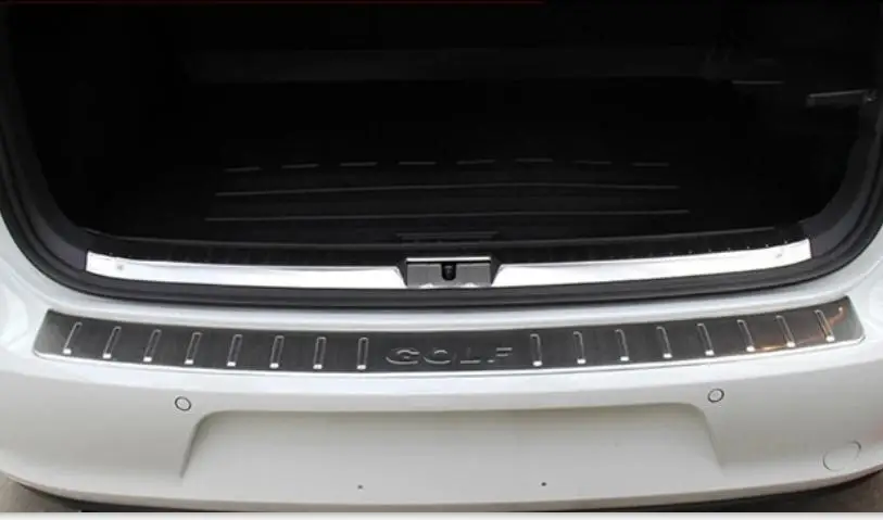 

ABAIWAI Car Rear Trunk Protector Cover For Volkswagen VW Golf 7 Golf7 2014 2015 Stainless Steel Door Stickers Styling Accessory