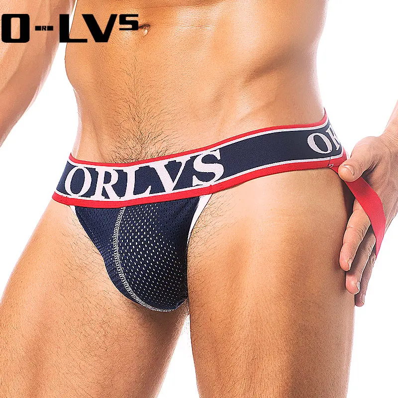 C мужское сексуальное нижнее белье ORLVS jockstrap Сетчатое Cueca мужские трусы стринги и