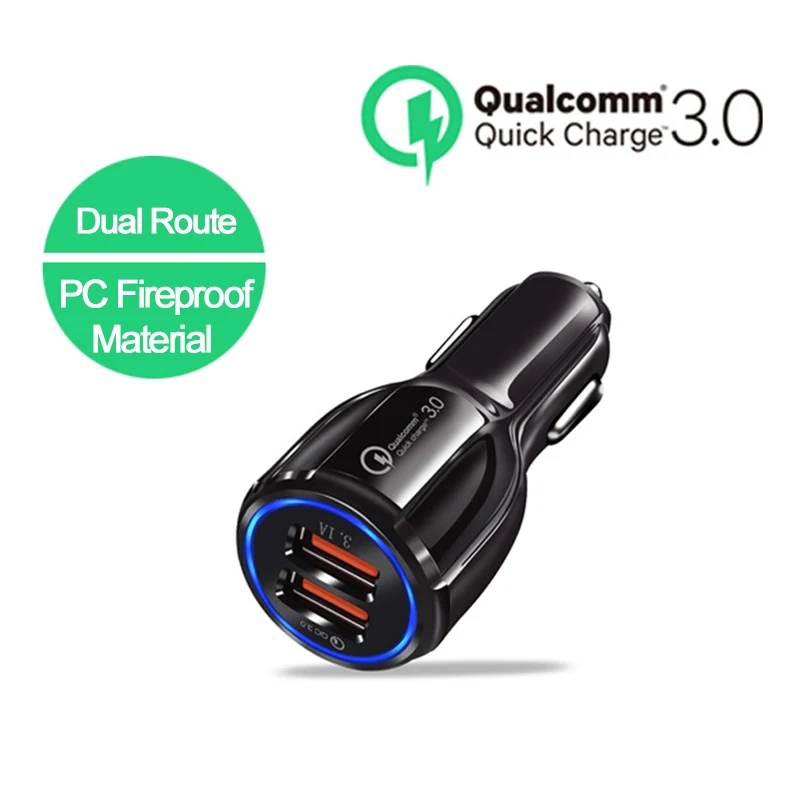 Автомобильное зарядное устройство Quick Charge 3 0 для мобильного телефона