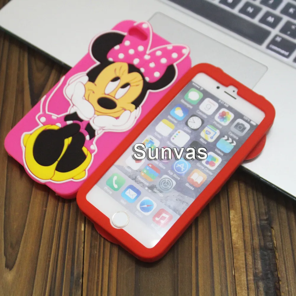 Мягкая силиконовая задняя крышка с 3D милым рисунком Минни Бэтмена для iPhone 5, 5S, 5C, SE, 6, 6s, X, XR, Xs Max, 7, 8 Plus, чехлы для телефонов, Fundas Coque