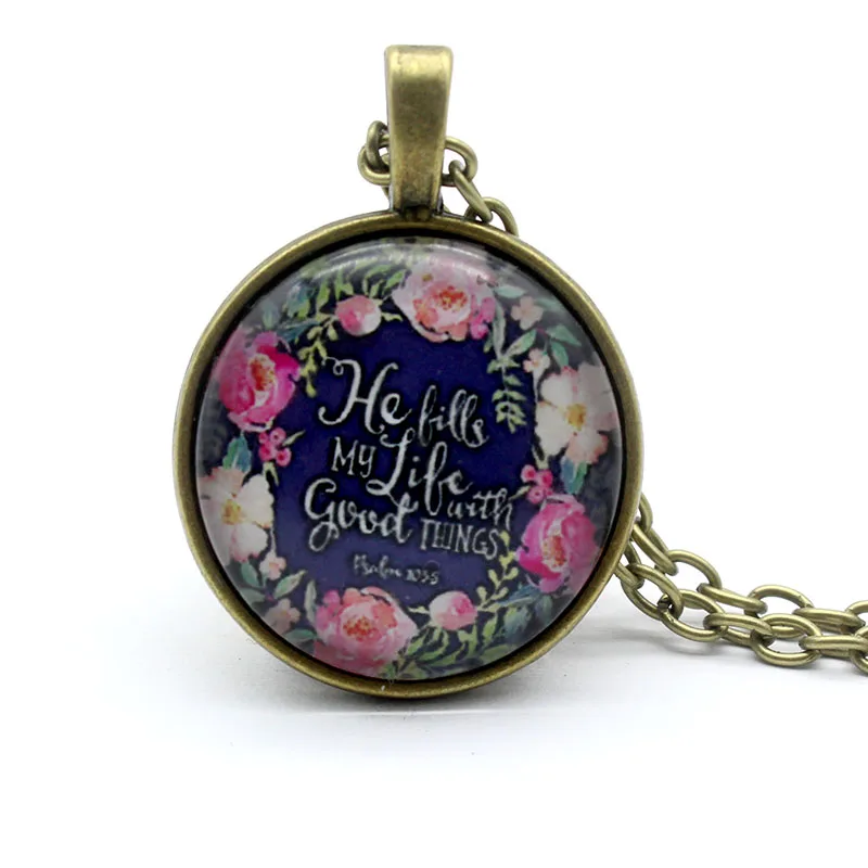 Ожерелье из стекла кабошона подвеска буддиста в виде цветов мандалы 10 шт./лот