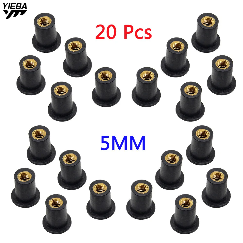 

5MM Motorcycle Windscreen Well nuts Rubber Fastener FOR Kawasaki ER6F ER6N ER 6N 6F VERSYS 1000 ZZR600 Yamaha YZF1000 MT 01 07