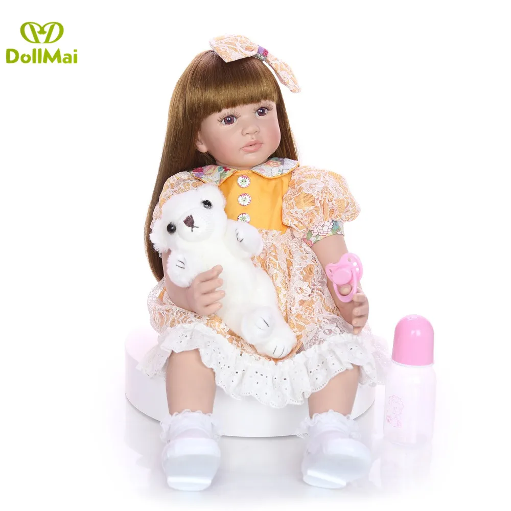 

Reborn toddler dolls for girls 24" 60cm silicone vinyl reborn baby dolls toys Adorable princess bebes reborn boneca lol gift