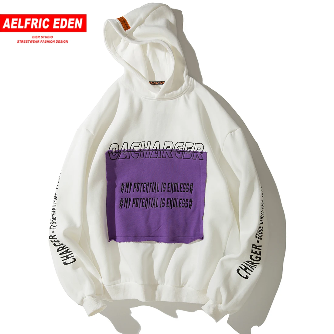 Aelfric Eden патч дизайн толстовки кофты мужские толстые теплые хип хоп пуловер уличная мода Толстовка Повседневная Уличная NC20