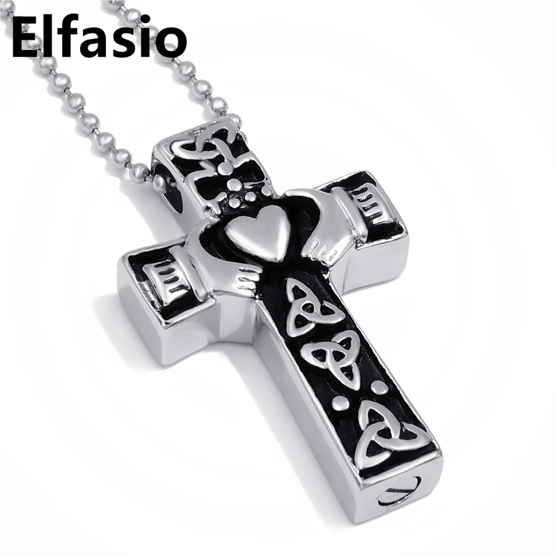 Кельтский кладагский крест Ирландское сердце женская подвеска из нержавеющей