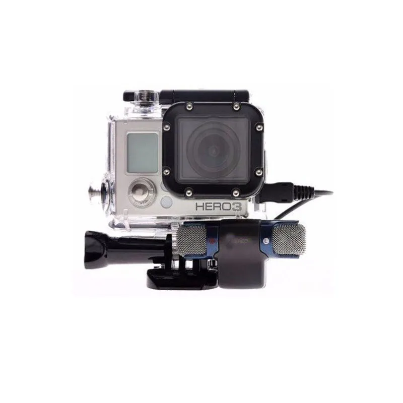 Внешний стерео микрофон для Go pro Аксессуары микро телефон 3,5 мм мини USB кабель адаптер для GoPro Hero 4 3 3+ микрофон